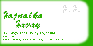 hajnalka havay business card